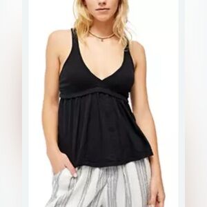 Free People Zinia Black Tank
